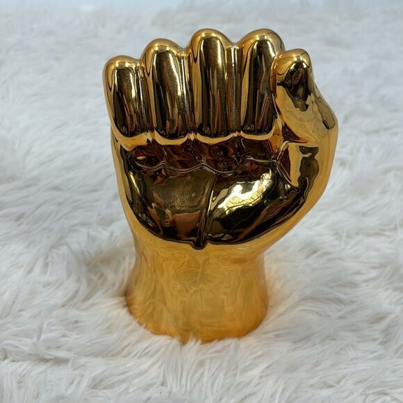 Gold Painted Hand Sculpture - Picture 1 of 9